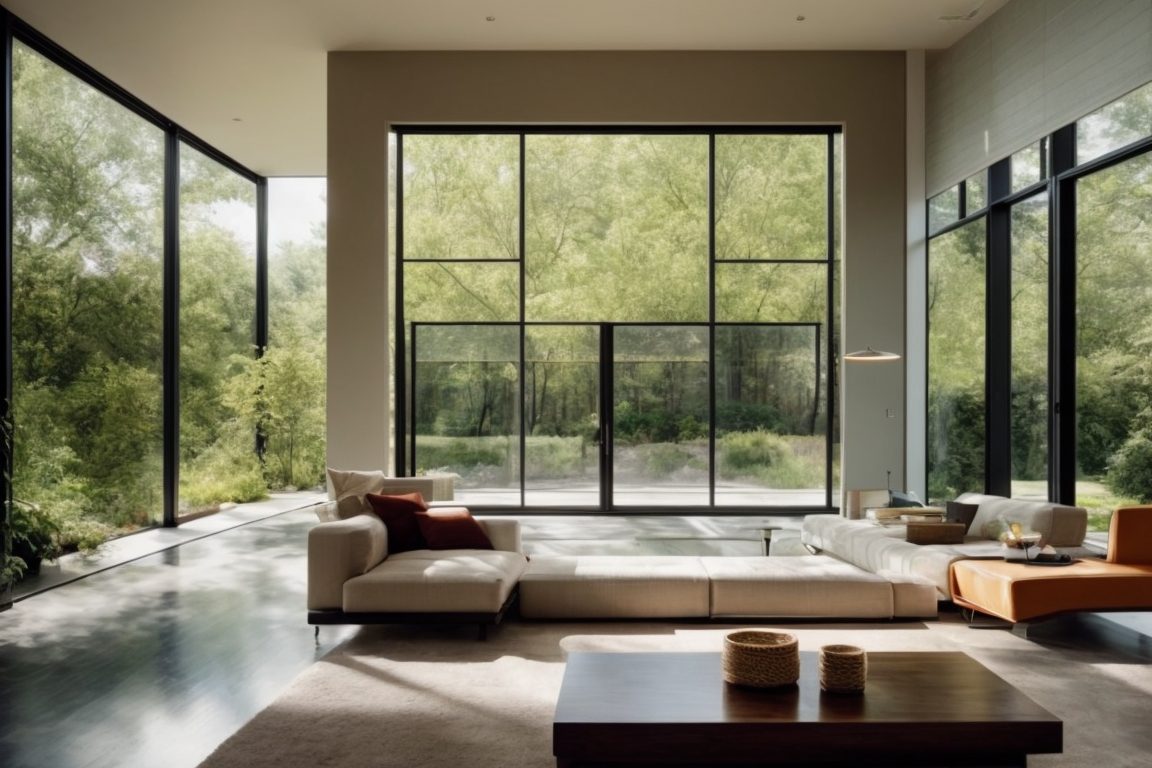 Modern home with energy-efficient window film in Ohio setting