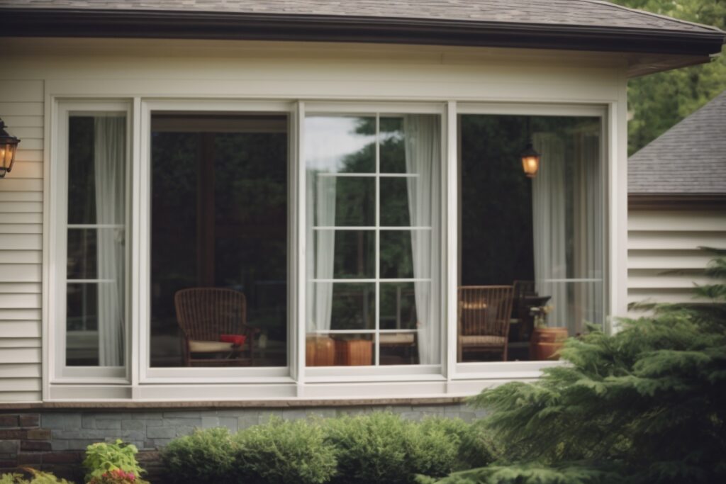 Ohio home exterior with energy-efficient window film during summer and winter