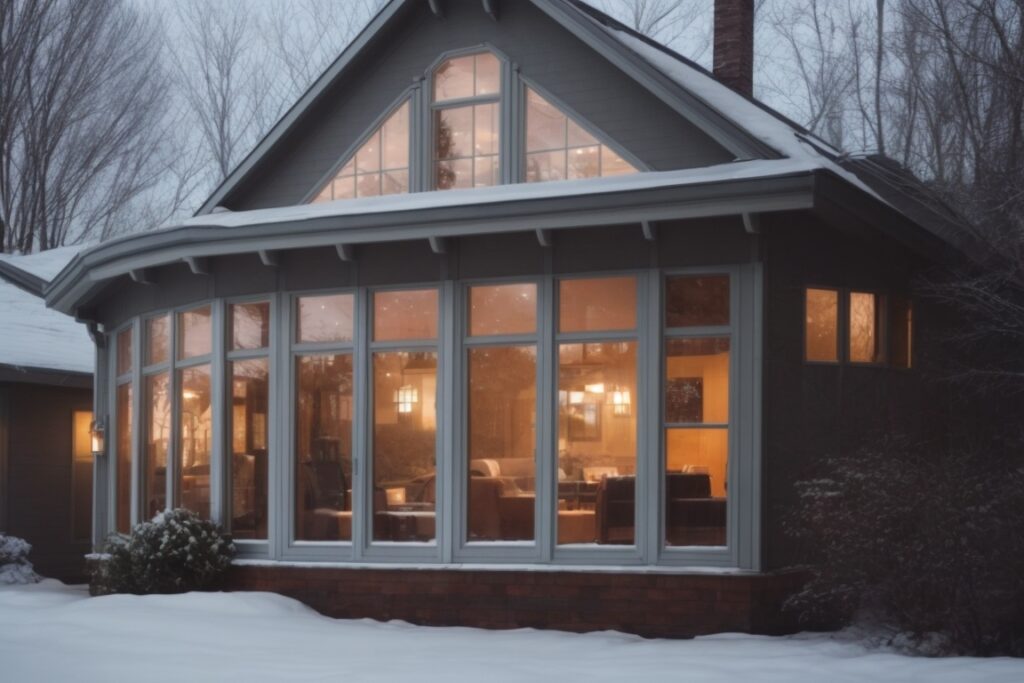 Ohio home with climate control window film, summer and winter weather visible