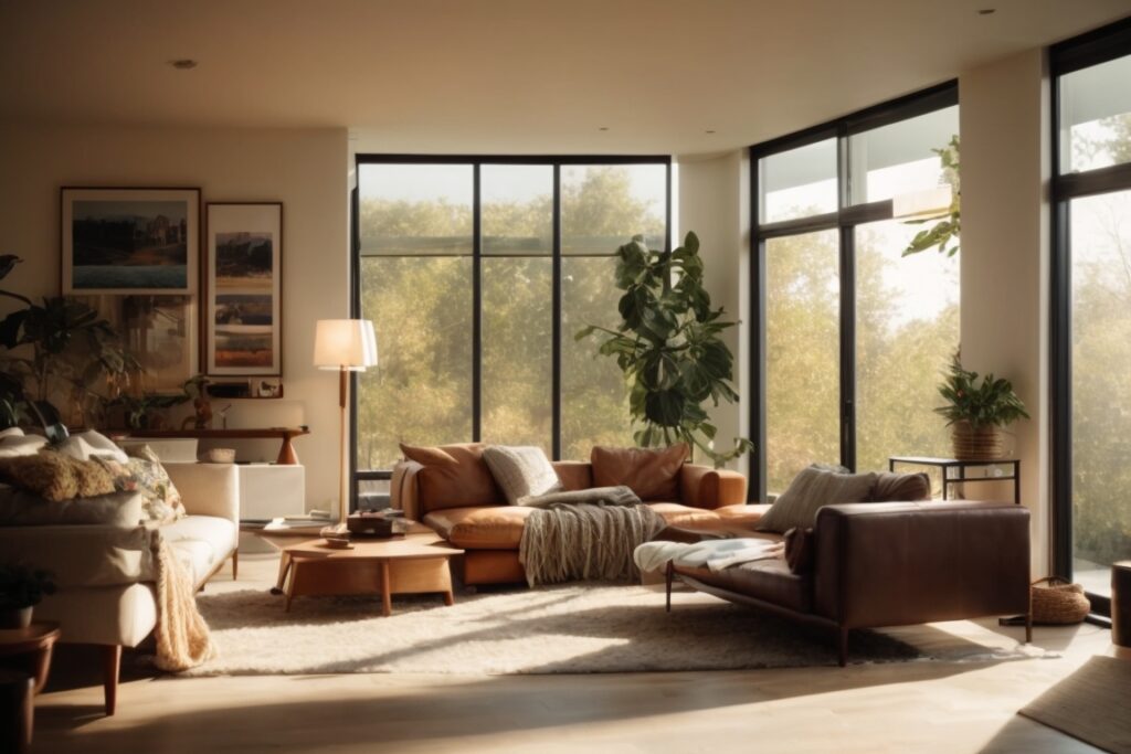 interior of sustainable home in Ohio with glare reducing window film