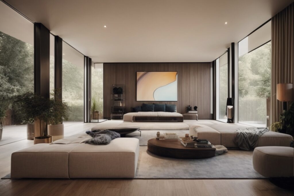 Ohio home interior with UV protective window film, art collection displayed